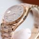 Swiss Replica Rolex Daydate 36 Rose Gold Diamond-Paved Dial with Baguette rainbow Markers (5)_th.jpg
